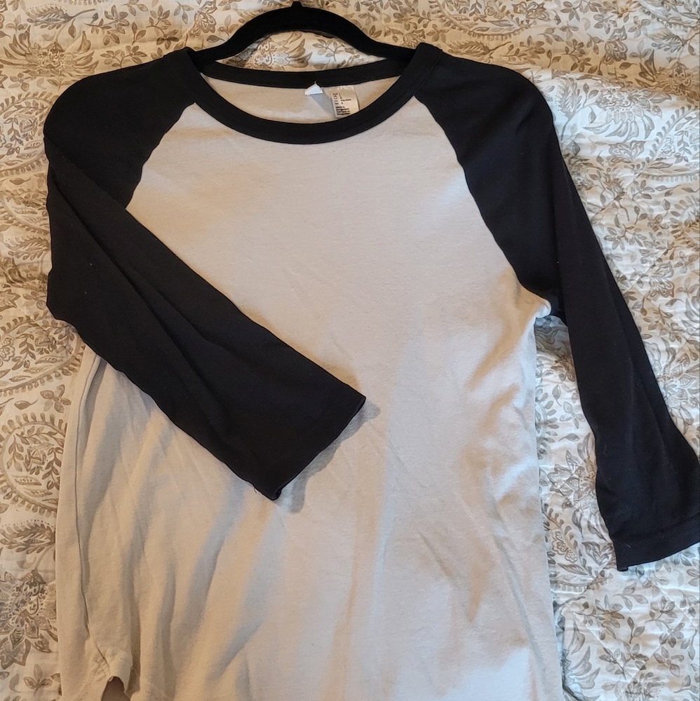 Black and White Baseball Tee